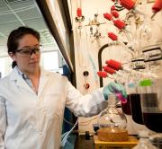 Rachel Dorin in the lab